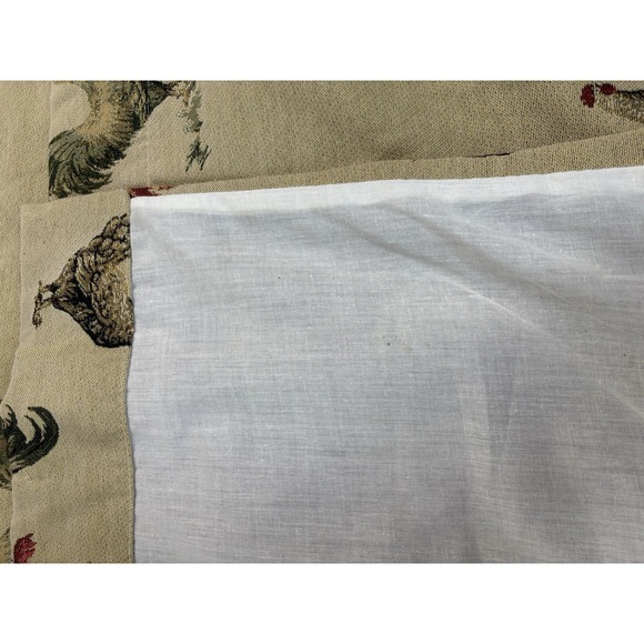 Rooster Tan Scalloped Valance With Cording Trim Set of 2 49" Wide Spring Global - Picture 9 of 16